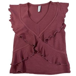 Ruffled Short Sleeve Top, American Rag, Size XS